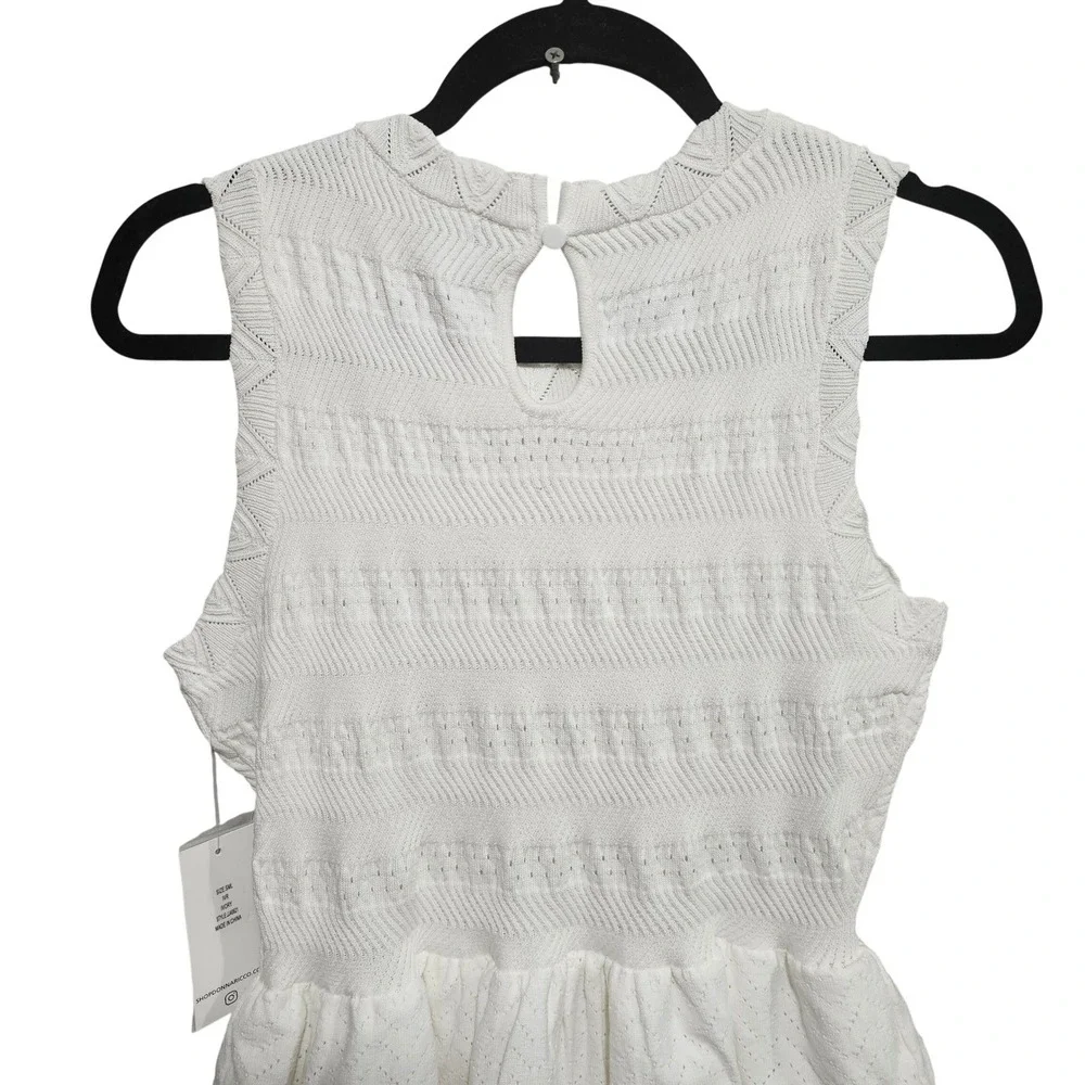 Julia Jordan‎ Mixed Media Stretch Cotton Midi Dress Size Small Color Ivory NWT